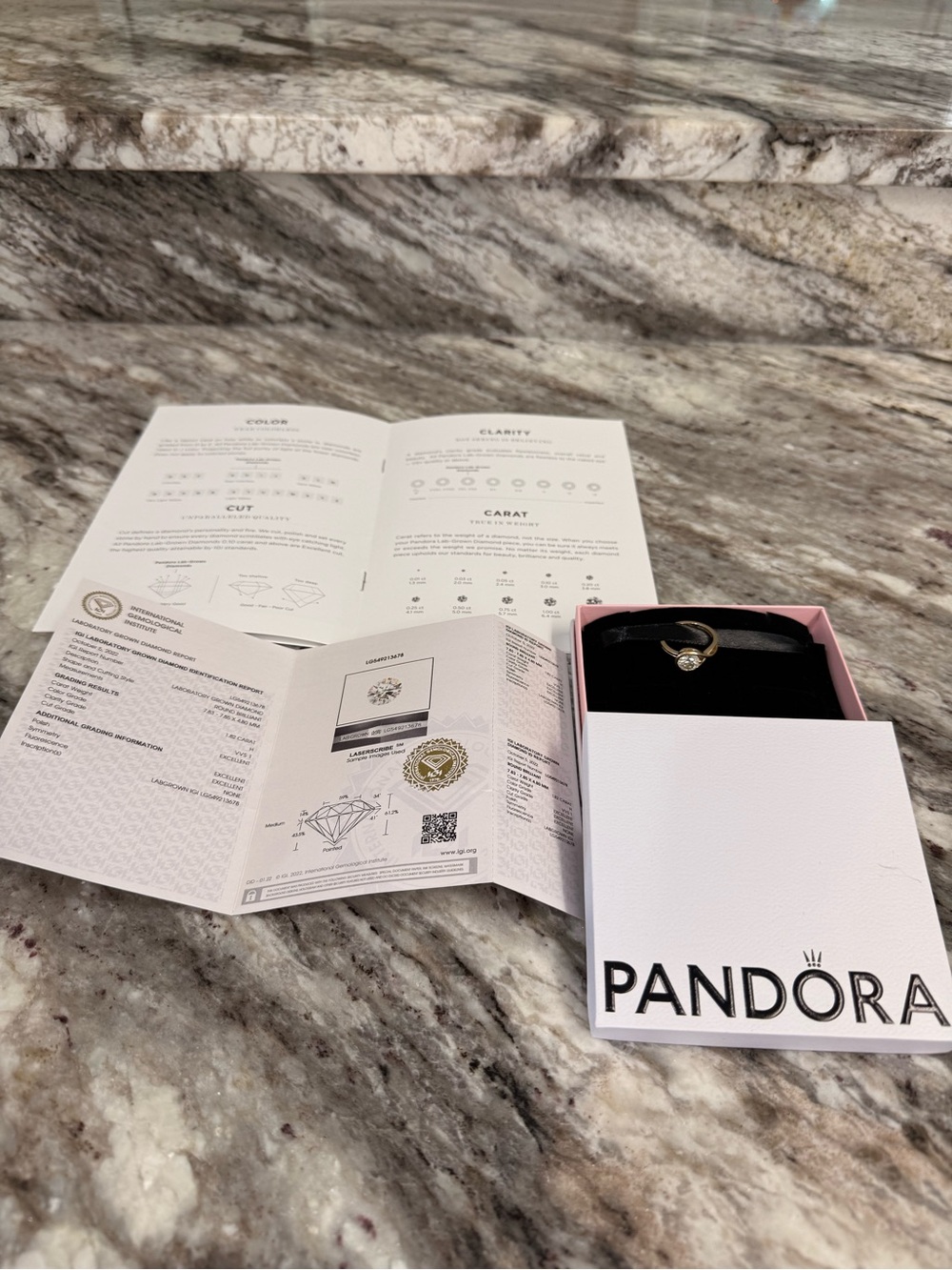 Pandora Lab-Grown Infinite Diamond Ring 1.75 Ct. 14K Yellow Gold